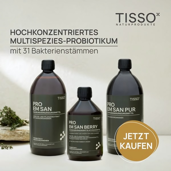 A clean, high-contrast product shot displaying three variants of a probiotic supplement in dark amber bottles against a neutral, textured background.
